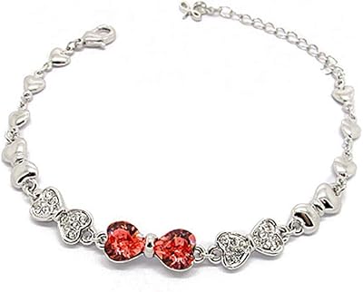 Bracelet plaqué or blanc 18 carats swarovski elements avec cristal lumière