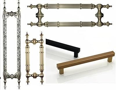 Abbasly, un ensemble de deux poignées de porte en bois et verre, modernes