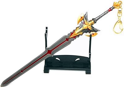 Genshin impact black sword porte-clés en métal anime clé sac pendentif mode décoration
