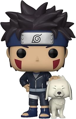 Figurine en vinyle pop kiba avec akamaru de naruto shippuden