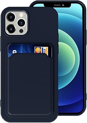Étui en silicone pour cartes compatible avec iphone 12/iphone 12 pro 6,1 pouces