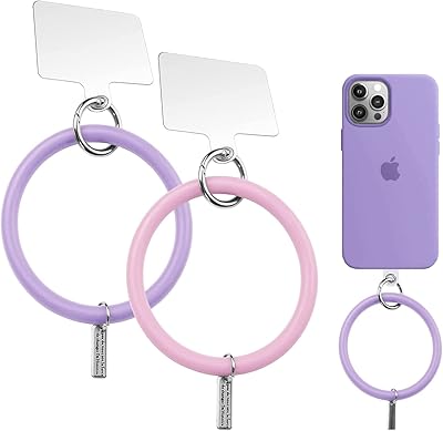 Lanière de téléphone 2 pièces dragonne en silicone porte-clés de bracelet lanière