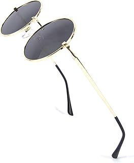 Lunettes de soleil steampunk rétro polarisées circulaires visidi pour femmes et hommes, lunettes