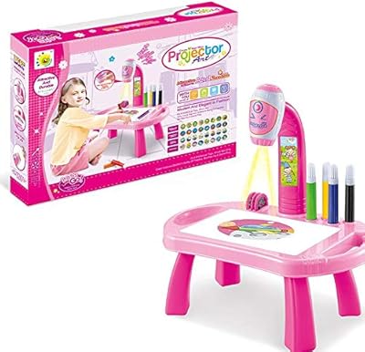 Table à dessin jas. goode avec projecteur pour enfants avec fonction d'affichage (rose)