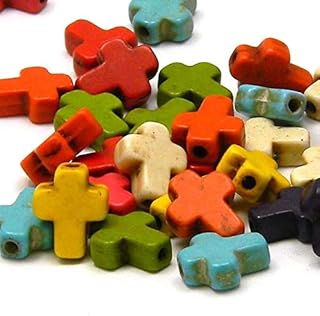 50pcs couleurs assorties petites perles de pierre de magnésite de 10 mm