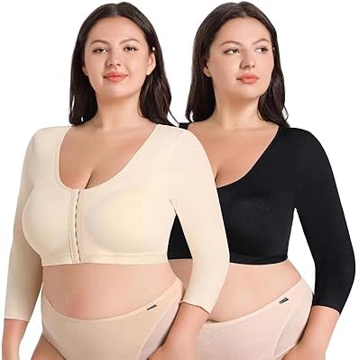 Haut modelant les bras grande taille pour femmes, manches de compression plus fines