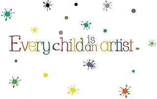 Chaque enfant est un artiste stickers muraux, citation de couleur inspirante lettrage autocollant