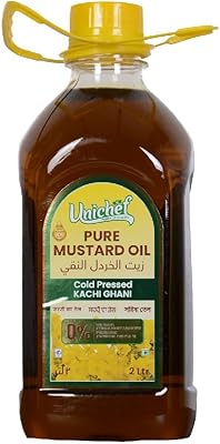 Huile de moutarde unichef premium pressée à froid (kachi ghani) 2 litres