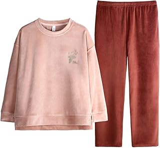 Ensemble pyjama d'hiver pour femme, vêtements de nuit épais et chauds pour femme