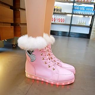 Chaussures d'hiver lumineuses led pour bébé enfants, bottes de neige élégantes en coton