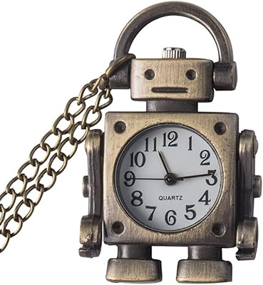 Balacoo steampunk quartz robot montre de poche fob vintage scale pocket watch pendentif