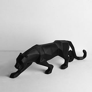 Figurines de décoration d'intérieur modernes géométriques léopard noir bureau sculpture d'animaux pour la maison