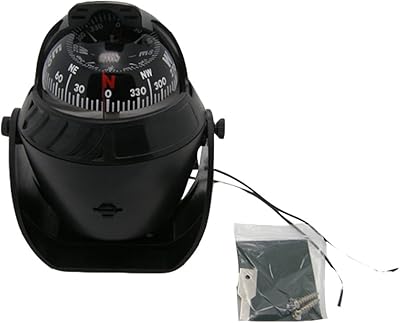 Boussole numérique marine à lumière led électronique odowalker pour voiture bateau camion noir