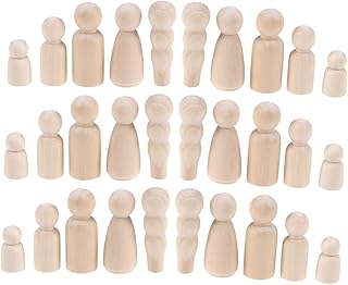 Toyvian 50pcs bois en bois personnes chiffres en bois personnes formes bricolage gâteau