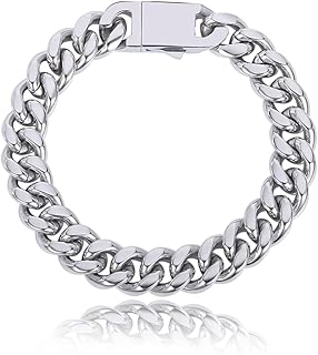 Bracelet à maillons cubains en acier inoxydable pour hommes 8/9 pouces, bracelet à