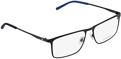 Lunettes médicales rectangulaires noires pour hommes mb0106o004 57, / noir, 57/16/150