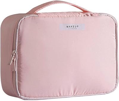 Trousse de maquillage hiroyuki, trousse de maquillage pour femmes, grande trousse de toilette de voyage, trousse de maquillage de voyage pour filles, trousse de toilette réutilisable, trousse de maquillage, sacs à pinceaux, trousse à cosmétiques de grande capacité, rose. Diaytar Sénégal : Votre guichet unique pour tous vos achats