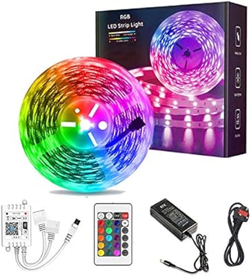 Bande lumineuse led aminac de 5 m, contrôle intelligent via application bluetooth