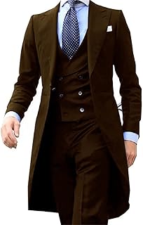 Costumes pour hommes 3 pièces manteau pantalon design costume longue veste de fumer