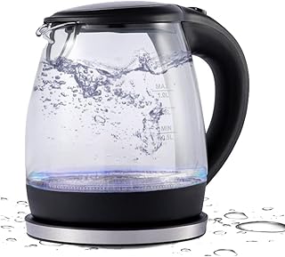 Bouilloire électrique en verre pour thé chaud, chauffe-eau à ébullition rapide de 1