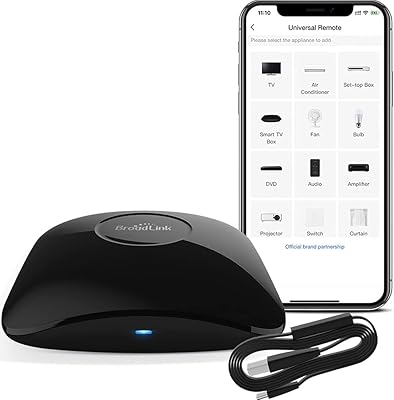 Télécommande sans fil universelle broadlink rm4 pro + hts2 version ir/rf avec capteur