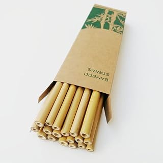 Pailles en bambou naturel pur - 20 pailles écologiques réutilisables (longueur 20 cm)