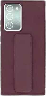 Étui mobile avec support et dragonne pour samsung galaxy note 20 (marron café)