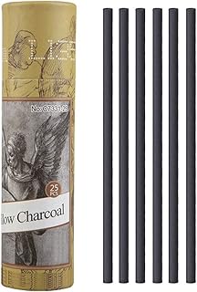 Bâtons de charbon de saule pour dessiner et esquisser, crayons de charbon d'artiste