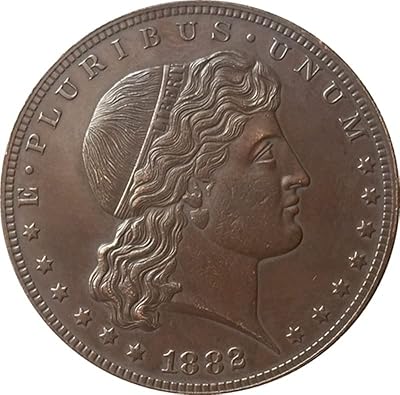 Pièces commémoratives américaines de 1882 en cuivre, argent antique et dollars étrangers