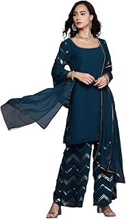 Ensemble georgette heavy palazzo kurta avec dupatta | costume kurti kameez salwar pour femme | robe de soirée ethnique indienne pakistanaise | vêtements de fête traditionnels. Votre satisfaction commence ici, sur Diaytar Sénégal