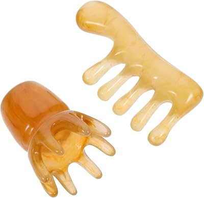 2 pièces résine gua sha cuir chevelu peigne acupuncture peigne à cheveux chinois