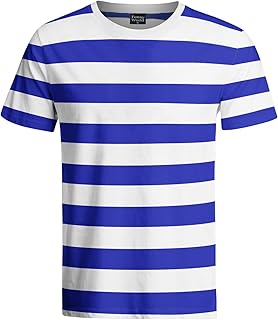 T-shirt homme en coton rayé à col rond slim et manches courtes décontracté