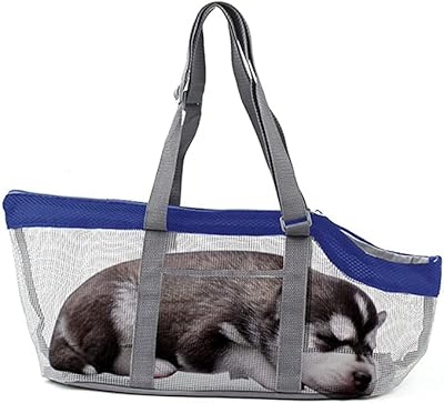 Sac de voyage respirant pour animaux de compagnie, sac de transport en filet portable pour animaux de compagnie, sac à main de transport pour animaux de compagnie, sac fourre-tout en tissu maille extérieur pour chiens et chats pour chat, petit et moyen chien (bleu). Diaytar Sénégal : Simplicité, rapidité, économie