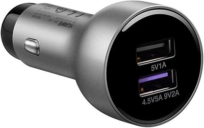 Chargeur de voiture rapide huawei, deux ports usb avec câble type-c, noir