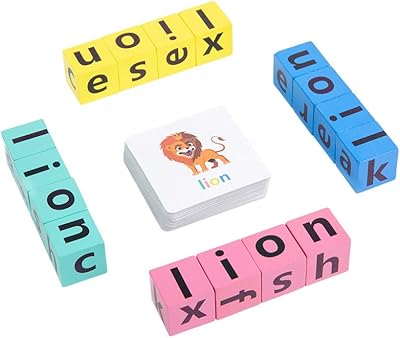 Jeu de mots croisés, jeu de blocs d'orthographe en bois pour épeler