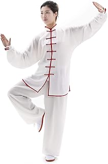 Hongh unisexe chinois traditionnel tai chi uniforme coton soie brodé adulte
