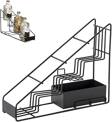 Porte-bouteille d'alcool ro, organisateur de bouteilles en acier inoxydable à 4 sections pour le stockage d'alcool, de vin et de sauces - 4 capacités, noir. Diaytar Sénégal : Votre guichet unique pour tous vos achats