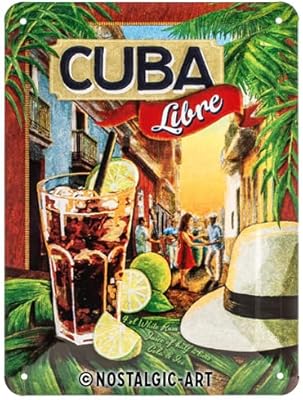 Panneau en étain ouvert vintage nostalgic art cuba libre idée cadeau