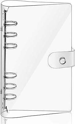 Couverture transparente a5, couverture en papier pvc souple rechargeable à 6 trous