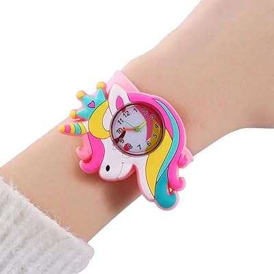 Montre slap en silicone goodrun licorne pour enfants unisexes montre à quartz au