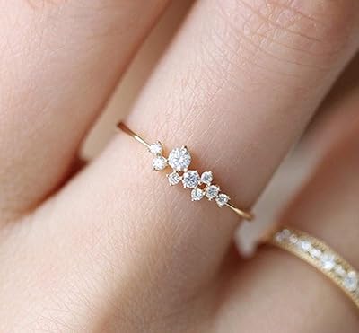 Bagues simples en or 18 carats pour adolescentes, bague de mariage éternelle à