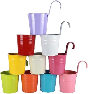 10 pièces fer métal pot de fleur vase clôture murale suspendu