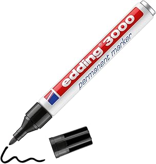 Marqueur permanent eiding 3000 noir 1 stylo pointe ronde 15-3