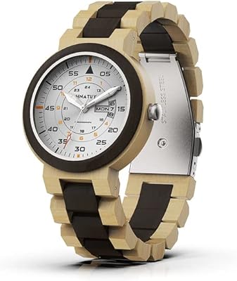 Montres pour hommes montre en bois à quartz lumineuses mains