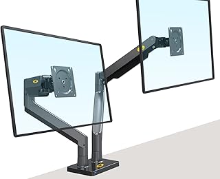 Support pour double moniteur pivotant à mouvement complet nb north bio avec ressort