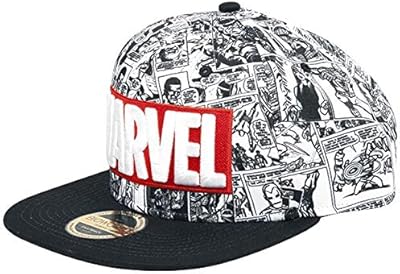 Casquette de baseball snapback avec logo marvel comic gris (gris cendré)