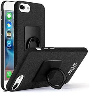 Coque arrière rigide imak pour iphone 7 - noire avec support et anneau