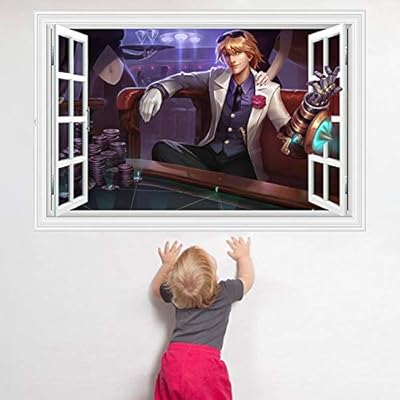 Affiche d'explorateur de league of legends imprimée affiche décorative amovible autocollants muraux 3d