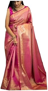 Sari kanjeevaram en soie fine avec chemisier pour femme sgf11, taille unique