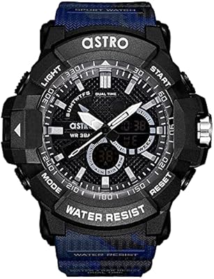 Montre astro pour homme - analogique-numérique avec bracelet en acier inoxydable - a21808-ppnb